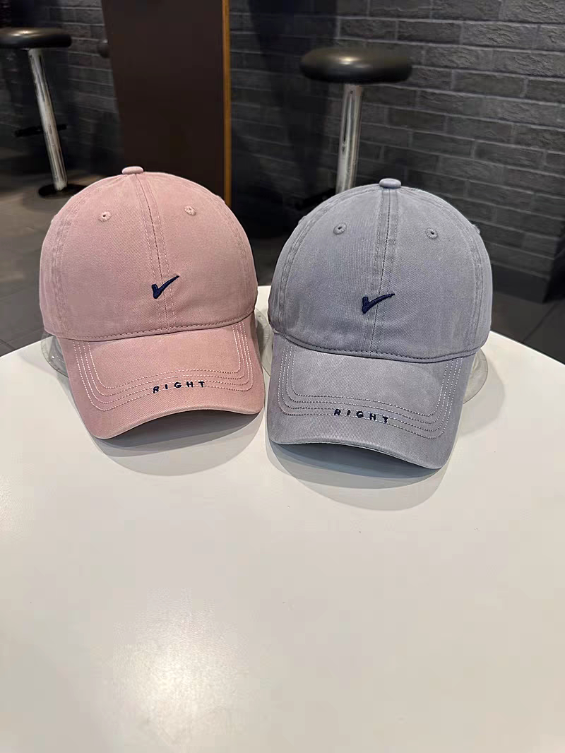 棒球帽女春夏季时尚字母水洗软顶帽子