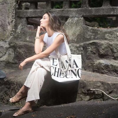 【Lavender Bay】澳洲设计师品牌EvanaCheung珍珠挂链棉布大托特