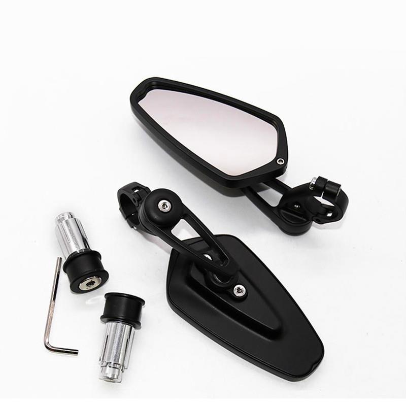 适用全新高质量街车跑车摩托车改装铝合金手把镜车把后视镜反光镜