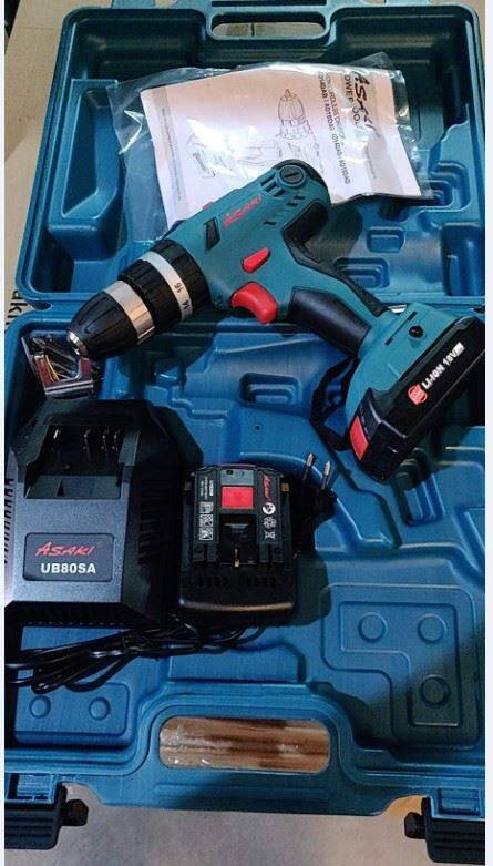 山崎14v博士18v锂电钻家庭电动工具大全锂电池盒无碳刷手电钻配