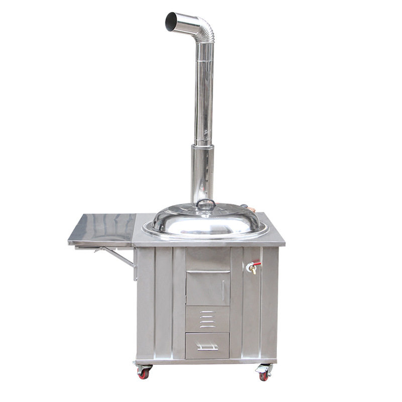 不锈钢柴火灶户外环保节能单灶 家用移动式无烟灶台农村大锅炉灶