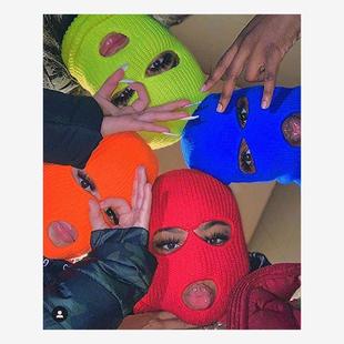 3 Hole Beanie Full Face Cover Balaclava Mask Ski Knitte Mask