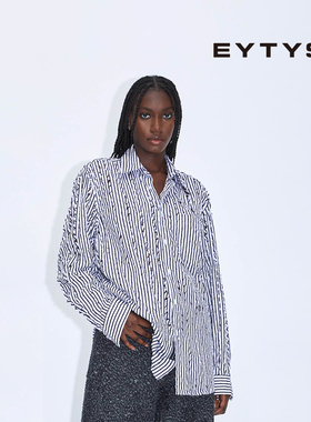 EYTYS衬衫Otis黑白条纹潮流切割设计长袖衬衫 春季男女同款