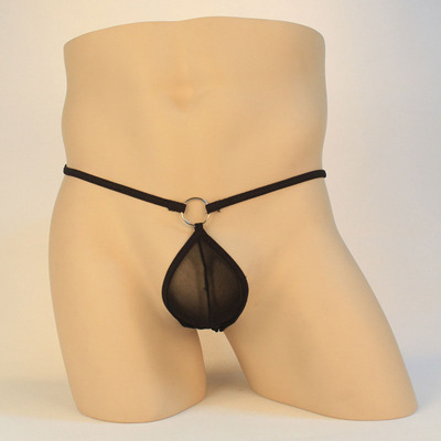 steel ring men's thong钢环性感细带低腰透明诱惑猛男T裤 20
