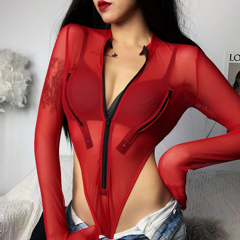 欧美ins性感夜店网纱透视