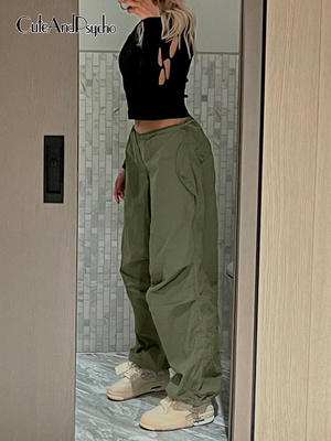 Streetwear Joggers Baggy Trousers Loose Wide Leg Women Y2K
