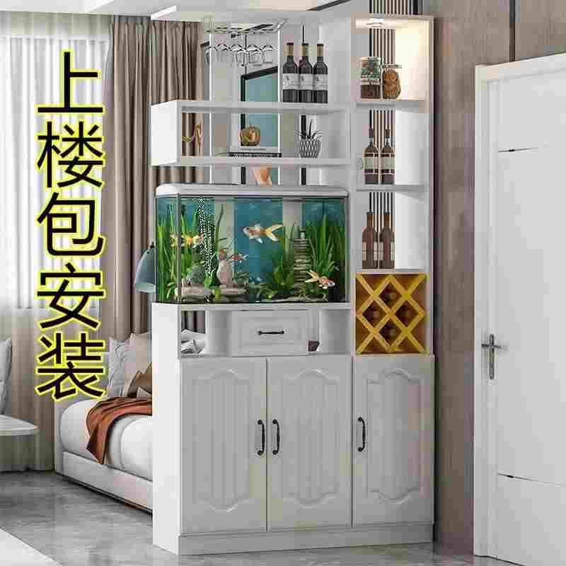 入户玄关柜鱼缸柜客餐厅酒柜隔断柜欧式轻奢门厅屏风柜进门鞋柜