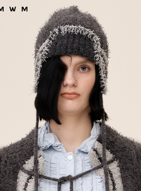 【WMWM】秋冬高级流行休闲设计感简约通勤毛线球混纱飞行员帽帽子