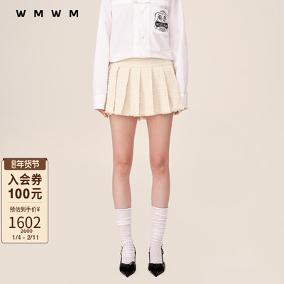 【WMWM】秋冬高级感流行休闲设计感气质优雅时尚简约迷你百褶半裙