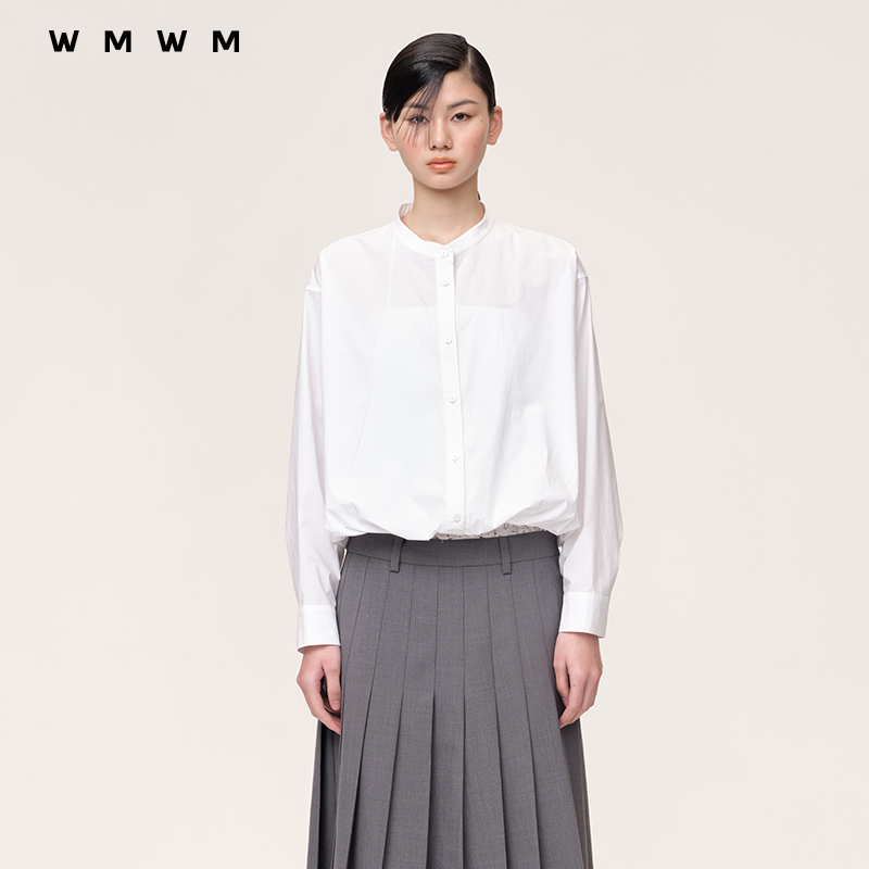 【WMWM】假两件拼接衬衫流行秋冬设计感高级流行简约上衣