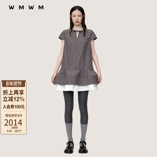 【SALE】【WMWM】设计拼接花苞造型连衣裙休闲秋冬时髦女装裙子