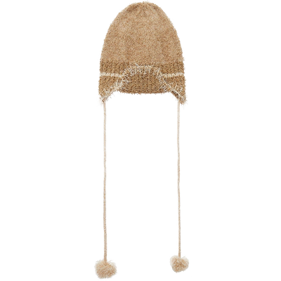 【WMWM】秋冬高级流行休闲设计感简约通勤毛线球混纱飞行员帽帽子