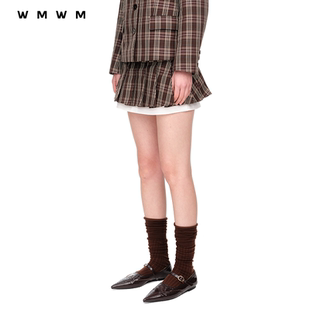 气质简约衬衫 设计感高级感流行时尚 WMWM 拼接百褶迷你半裙 女款