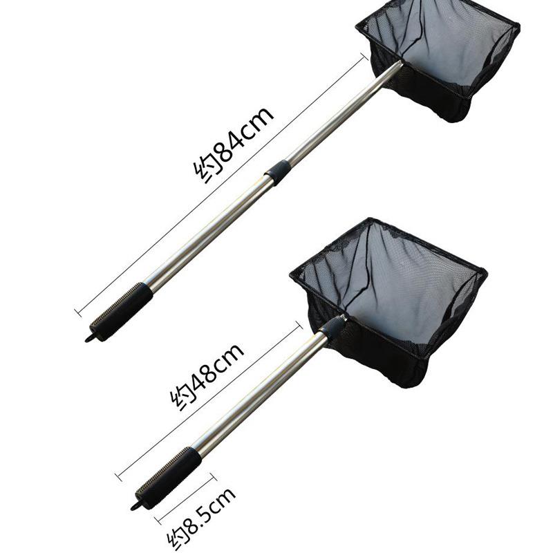 鱼缸捞鱼网兜方形不锈钢抄网小型鱼池树叶杂物捞超密捞网金鱼网