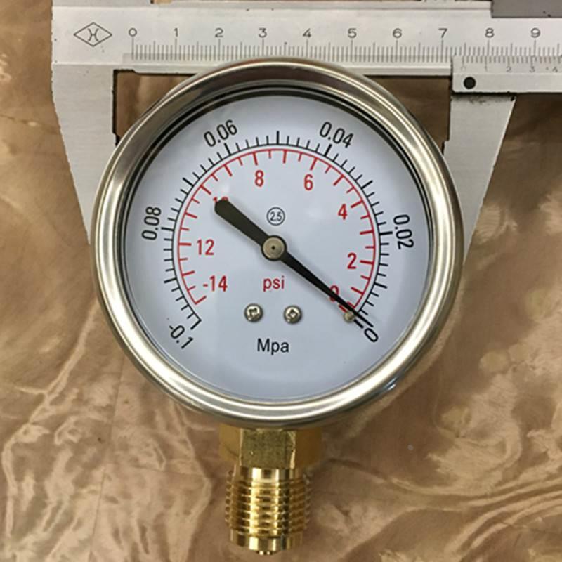 负压表-0.1-0mpa真空表14.5psi耐震25mpa充油压力表10bar表盘75mm