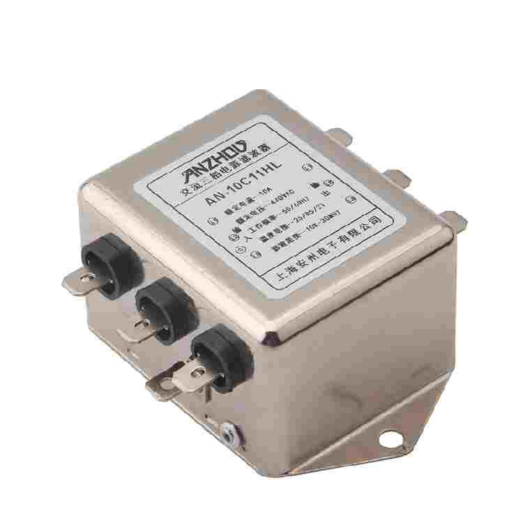 3A 6A 10A三相电源滤波器AN-3C11HL AN-6C11HL AN-10C11HL 插片式