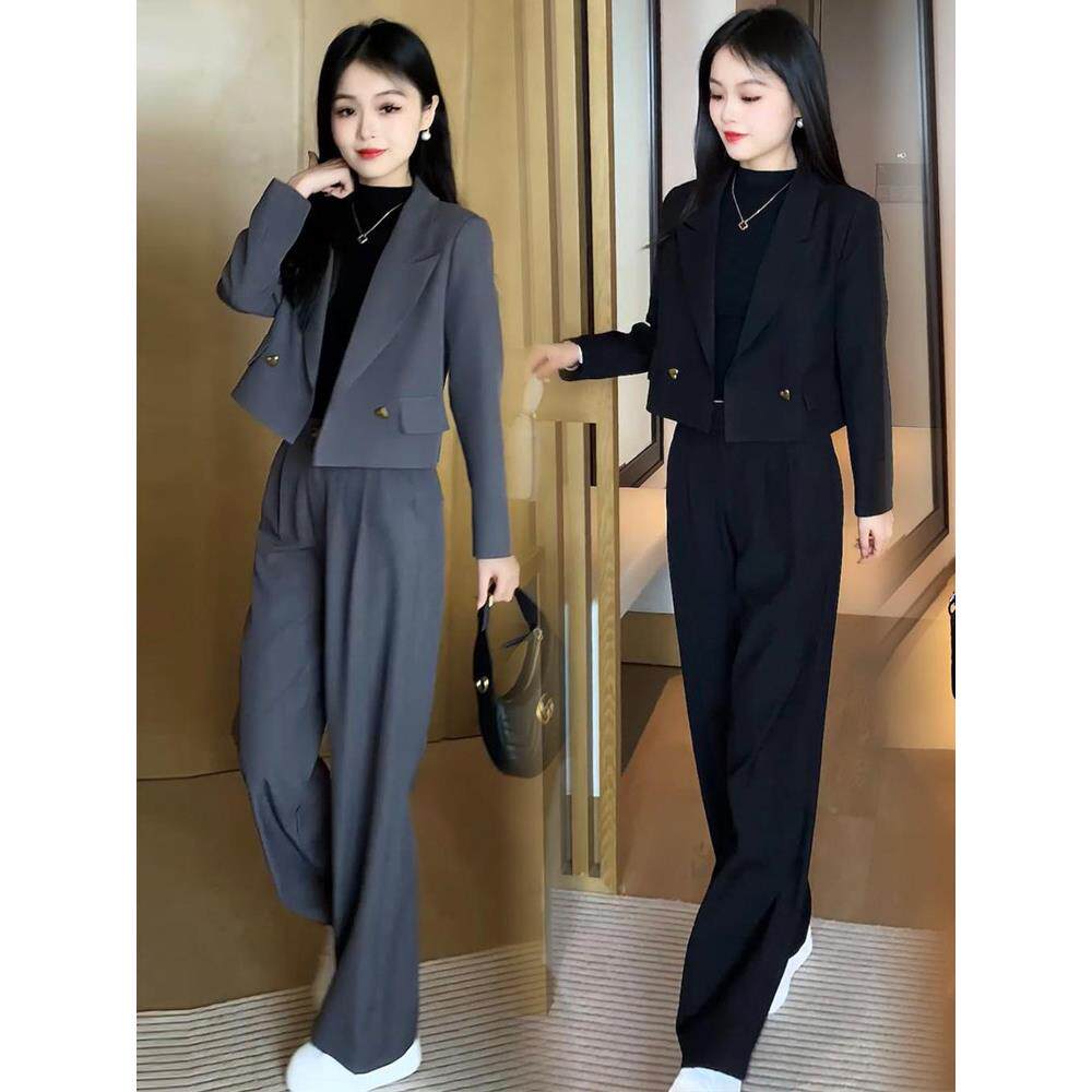 MONLOUVE高级感时尚西服套装女士秋季新款洋气短款西装外套职业气