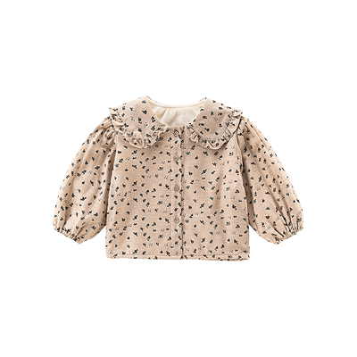 纯棉韩版冬季娃娃领加绒加厚衬衫