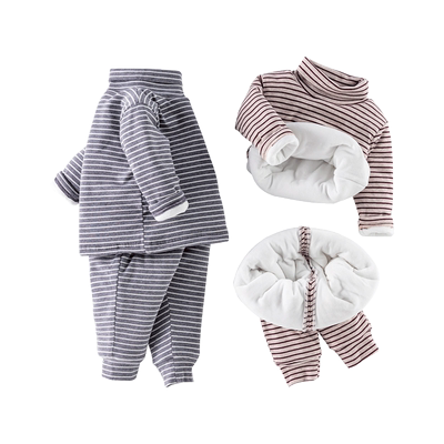 高领加绒加厚婴儿a类保暖打底衫