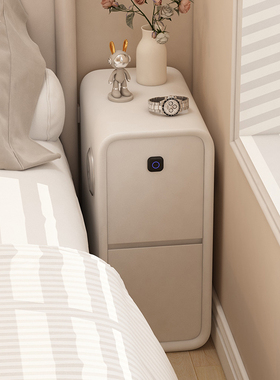 小型超窄床头柜20cm宽卧室简约现代白色精致超薄智能边柜25公分窄