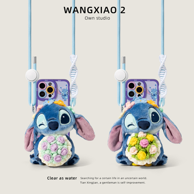 正版手捧花史迪奇手机背夹