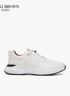 法国VB未毕商务休闲男鞋2024新款夏季透气真皮低帮百搭男士运动鞋