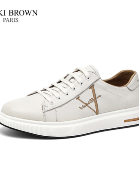 法国VB未毕运动休闲男鞋VICKI BROWN春夏款低帮真皮男士板鞋