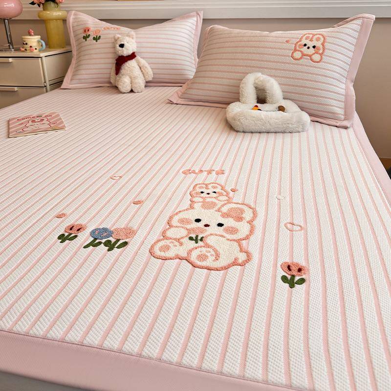 Am类凉感P国际A类E豆冰豆凉席三件套丝席可机洗夏凉席1.51冰.8空