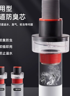 洗手盆下水管防返臭神器50排水防臭密封塞管道75厨房道反水溢水器