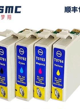 ZSMC适用爱普生ME200 ME2 C58喷墨打印机墨盒T0761 T0762 T0763 T0764黑色 蓝色 红色 黄色耗材