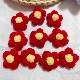 小红花胸针针织毛线泡芙花别针花朵手工diy徽章装 饰辅料胸花批发
