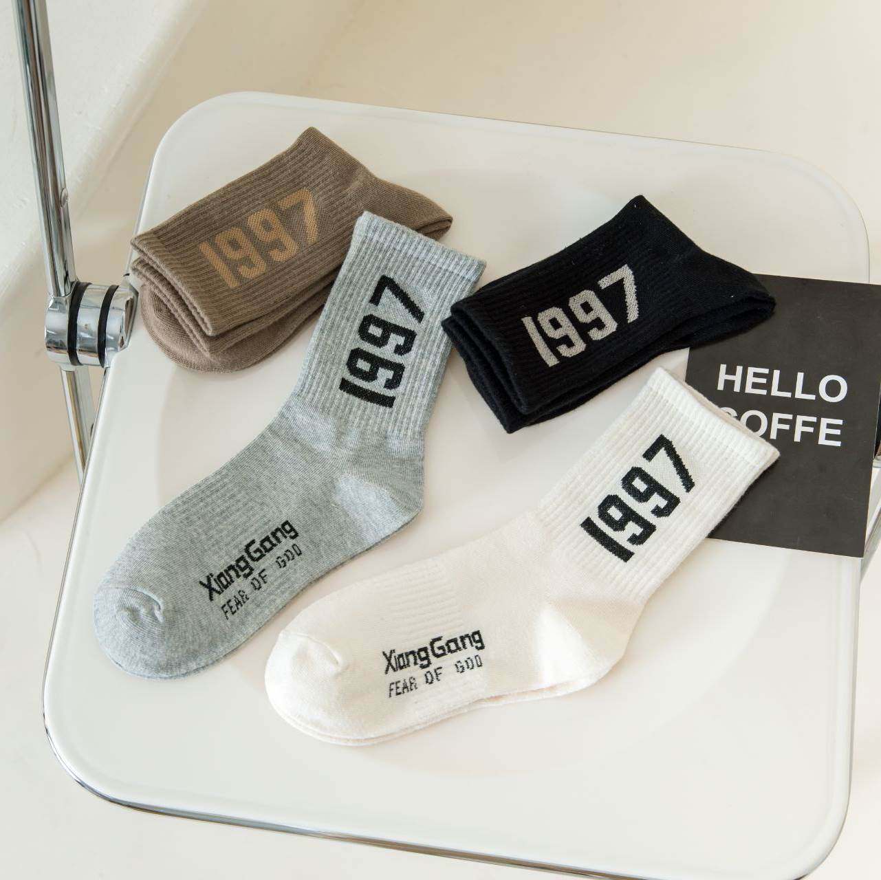 袜子女1997数字纯色中筒袜夏薄款ins潮网红个性潮牌运动情侣长袜,女士内衣/男士内衣/家居服,中筒袜,淘宝优惠券,粉丝福利购,淘宝优惠卷