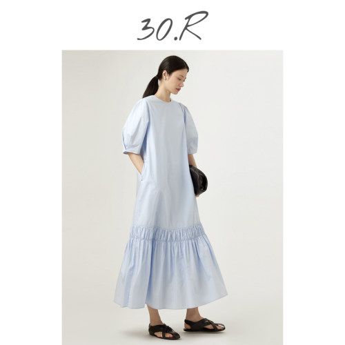 夏季女士抽褶懒人连衣裙