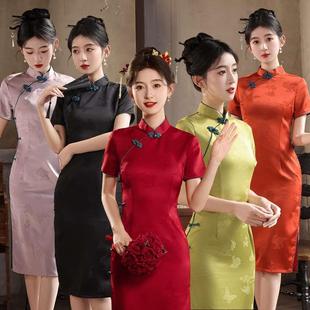 新中式旗袍新款2024粉色改良年轻款少女连衣裙日常可穿夏季淑女风