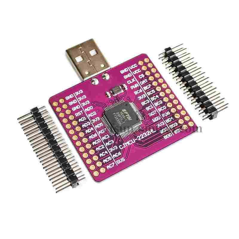 MCU-2232 FT2232HL USB 转UART/FIFO/SPI/I2C/JTAG/RS232模块