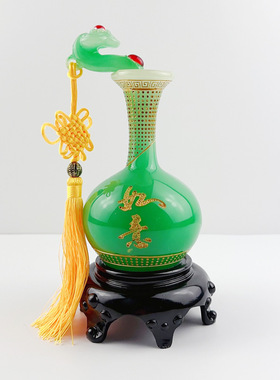 树脂中式平安如意花瓶客装饰摆件