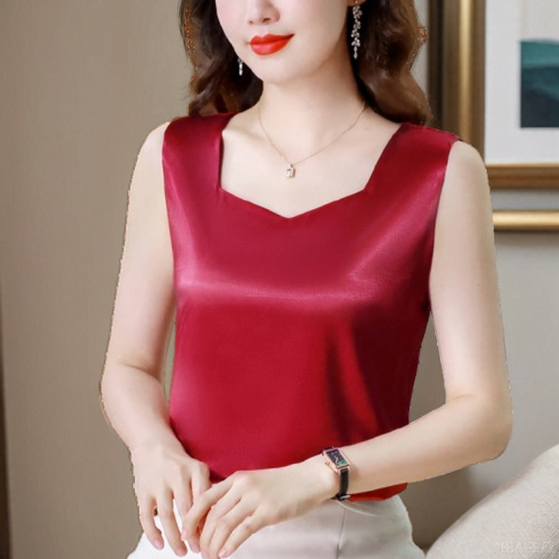 醋酸吊带背心女内搭春秋夏款设计感百搭外穿缎面上衣小西装打底衫