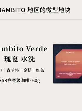 巴拿马芭比朵微型地块 Bambito Verde 瑰夏水洗浅烘精品SSR手冲豆