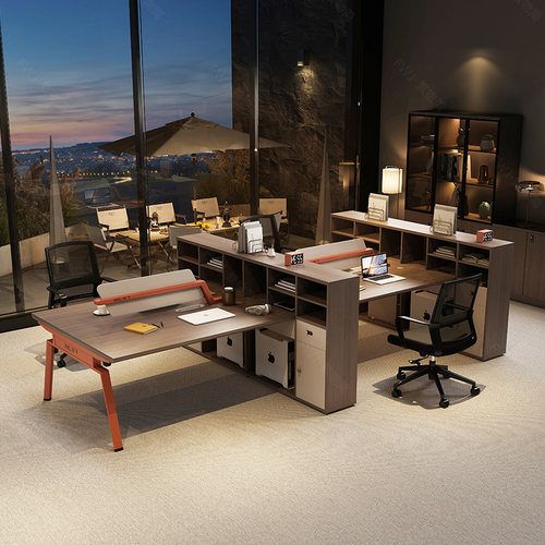 简约现代职员桌屏风桌椅组合