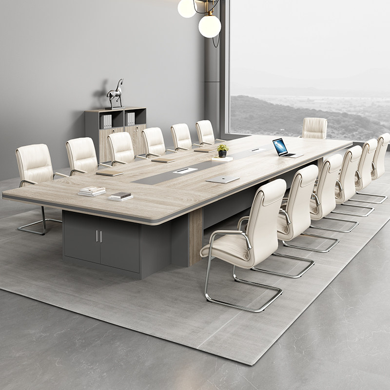 简约现代会议桌长桌办公室桌椅组合办公家具长方形洽谈桌接待桌