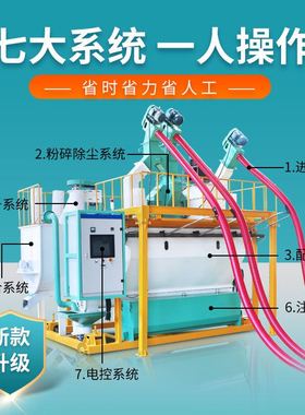 恒富机械全自动AT-3A配料机组 PLC智能化粉料产线 猪牛羊饲料