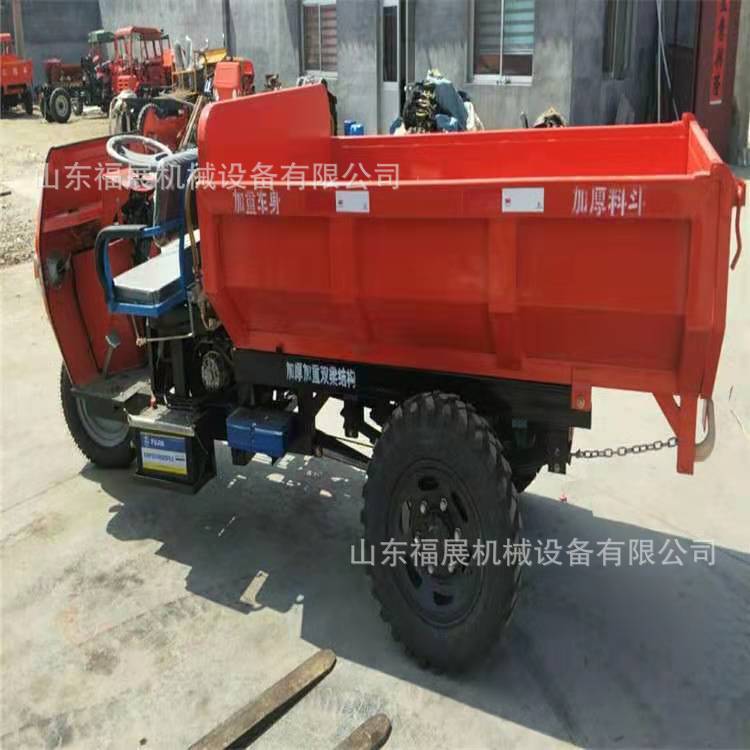 工程农用运输型三轮车 柴油动力三轮翻斗车 爬坡稳定后劲足翻斗车