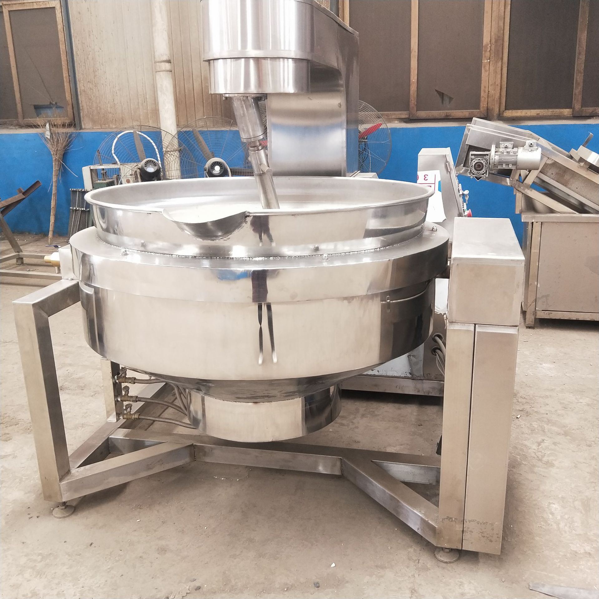 全自动行星搅拌莲蓉炒锅 绿豆糕馅料搅拌炒锅 刮底搅拌不糊锅