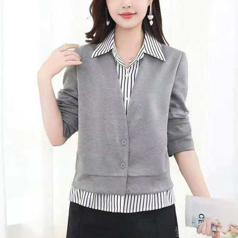 MONLOUVE秋装穿搭设计感假两件衬衫女2025秋季新款高级感上衣女士