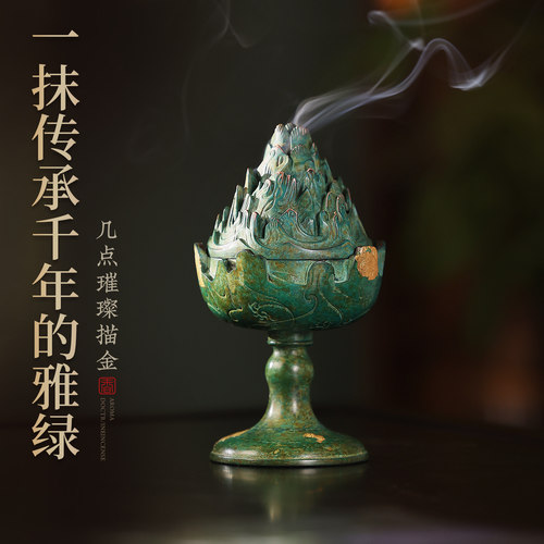 复刻点金博山炉仿古复古青铜器盘香炉家用沉香檀香塔香香薰炉摆件