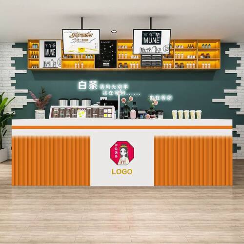 奶茶店吧台收银台简约现