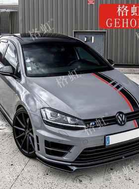 适用于大众高尔夫8汽车拉花高7 尚酷GTI引擎盖侧裙边改装车身贴纸