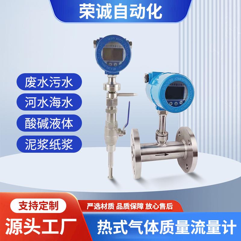 热式气体质量流量计智能分体插入式管道微小气体氧气高精度流量计