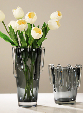 加厚艺术玻璃水培花瓶花器摆件