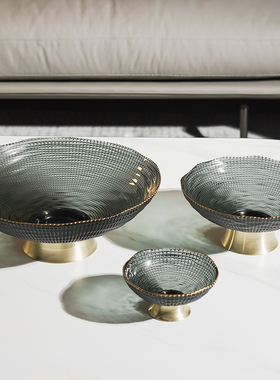 玻璃茶几收纳盘厨房水果篮装饰品